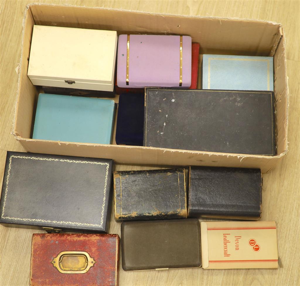 A collection of leather and other jewellery boxes